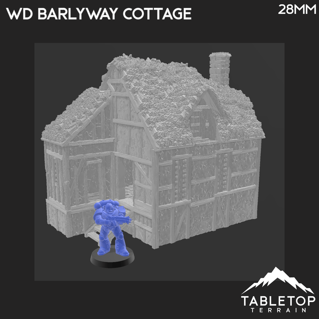 Tabletop Terrain Building Wattle and Daub Barlyway Cottage - Country & King - Fantasy Historical Building