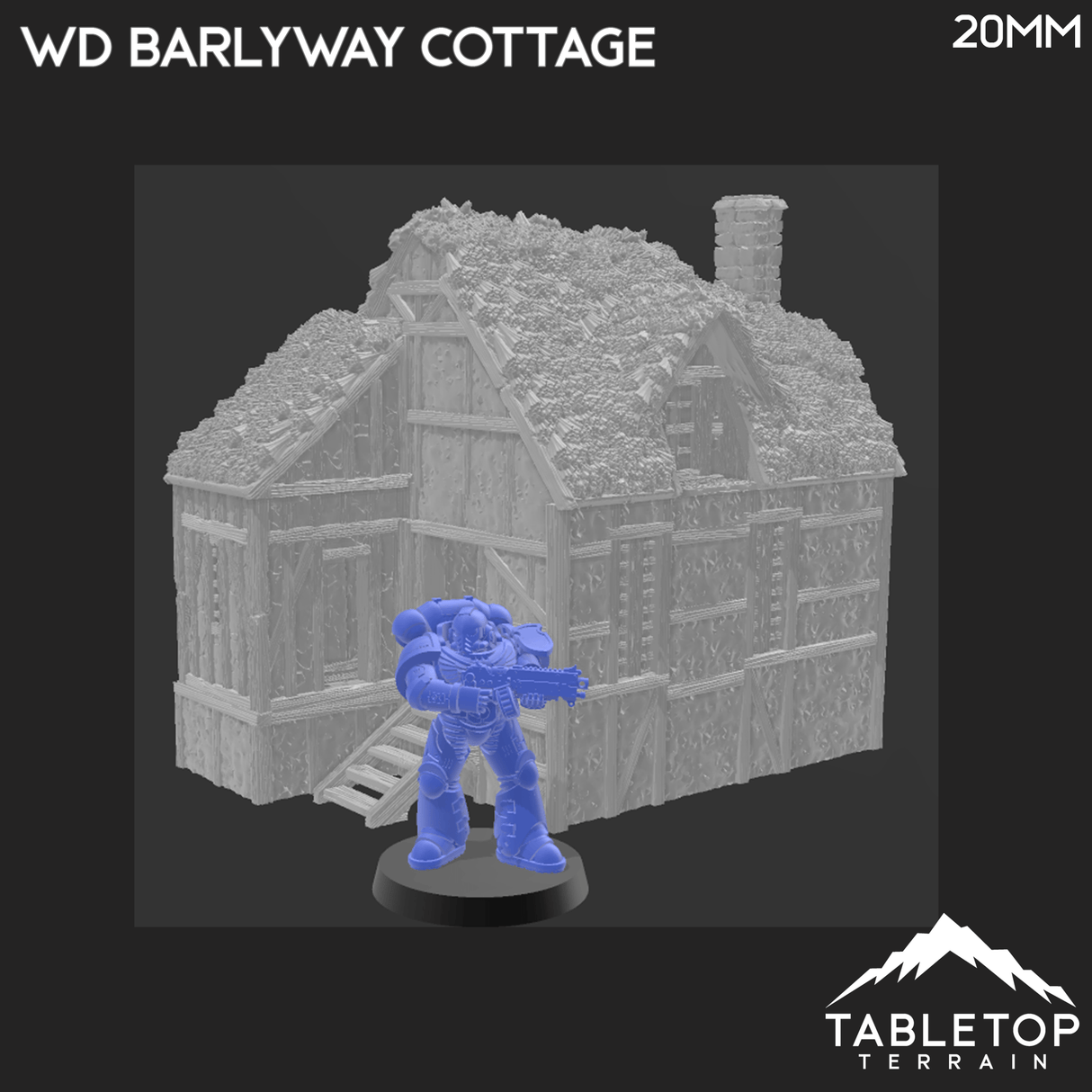 Tabletop Terrain Building Wattle and Daub Barlyway Cottage - Country & King - Fantasy Historical Building