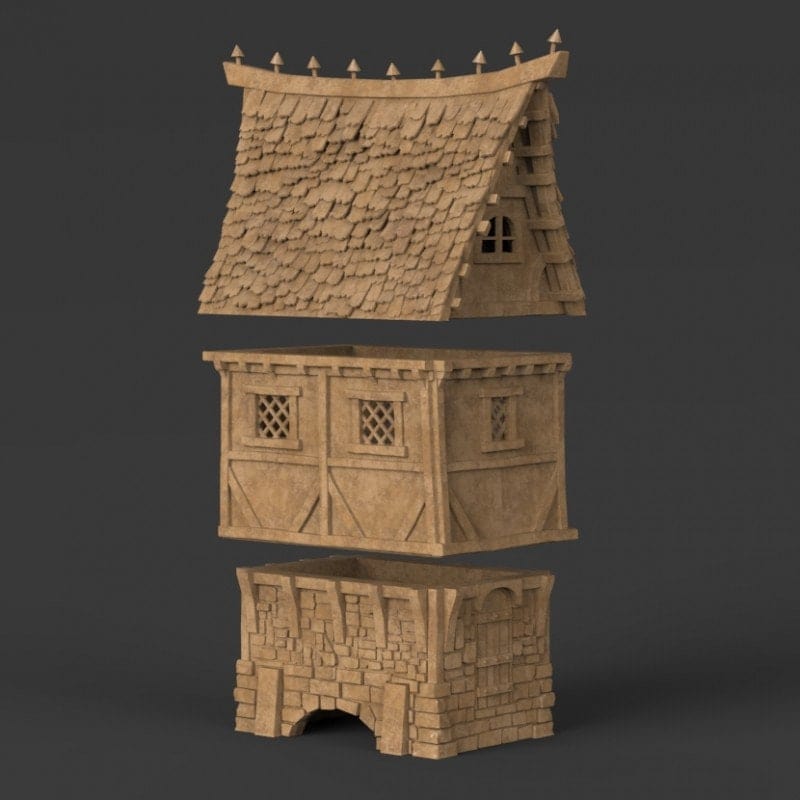 Tabletop Terrain Building Winterdale Bridge Cottage - Fantasy Building