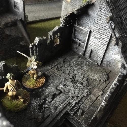 Tabletop Terrain Ruins French Townhouse Ruins - WWII Building