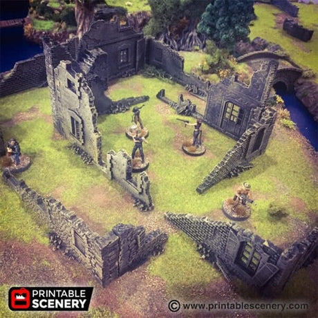 Tabletop Terrain Ruins Modular Town Ruins - WWII Terrain