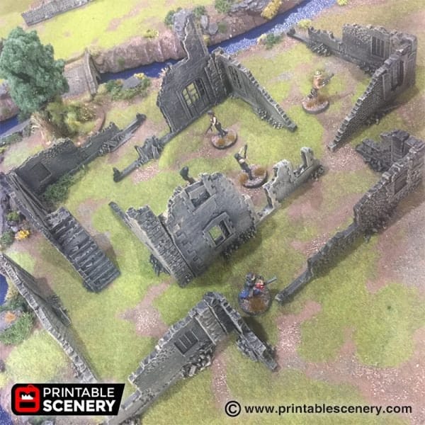 Tabletop Terrain Ruins Modular Town Ruins - WWII Terrain