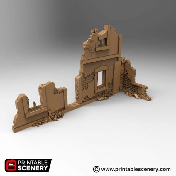 Tabletop Terrain Ruins Modular Town Ruins - WWII Terrain