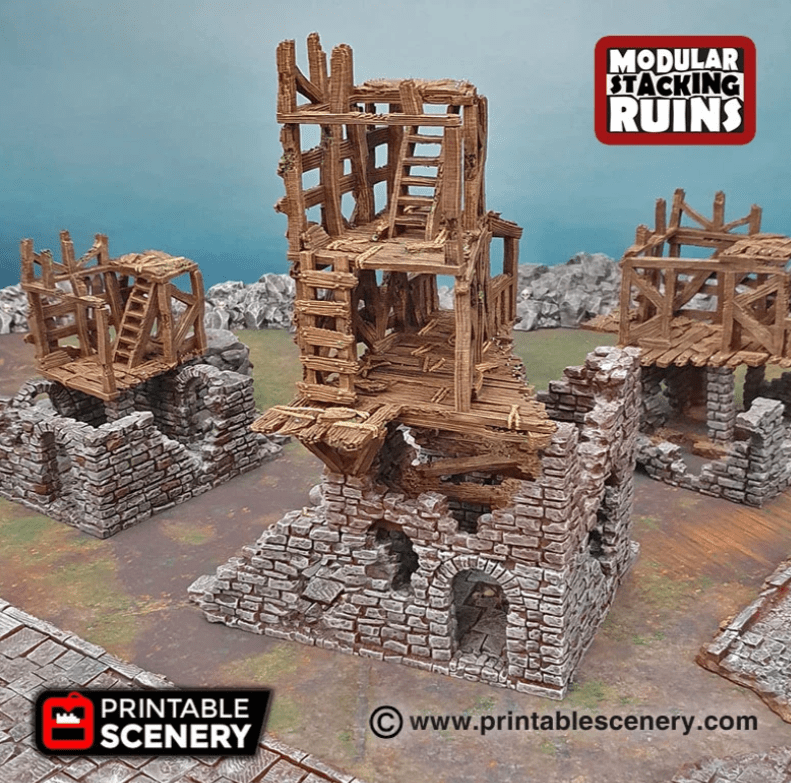 Tabletop Terrain Ruins Rickety Lodgings - Fantasy Building