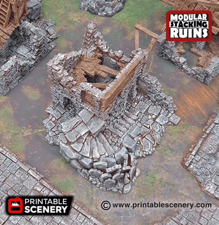 Tabletop Terrain Ruins Rickety Lodgings - Fantasy Building