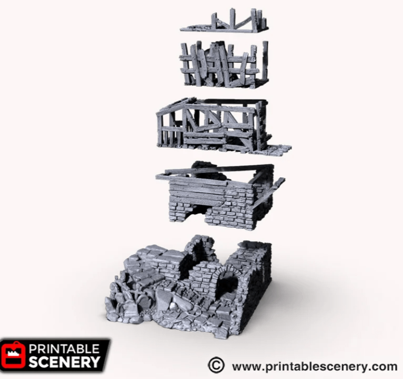 Tabletop Terrain Ruins Rickety Lodgings - Fantasy Building