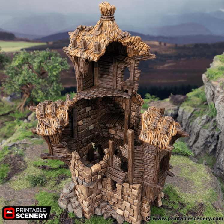 Tabletop Terrain Ruins Ruined Barracks - Hagglethorn Hollow - Fantasy Ruins