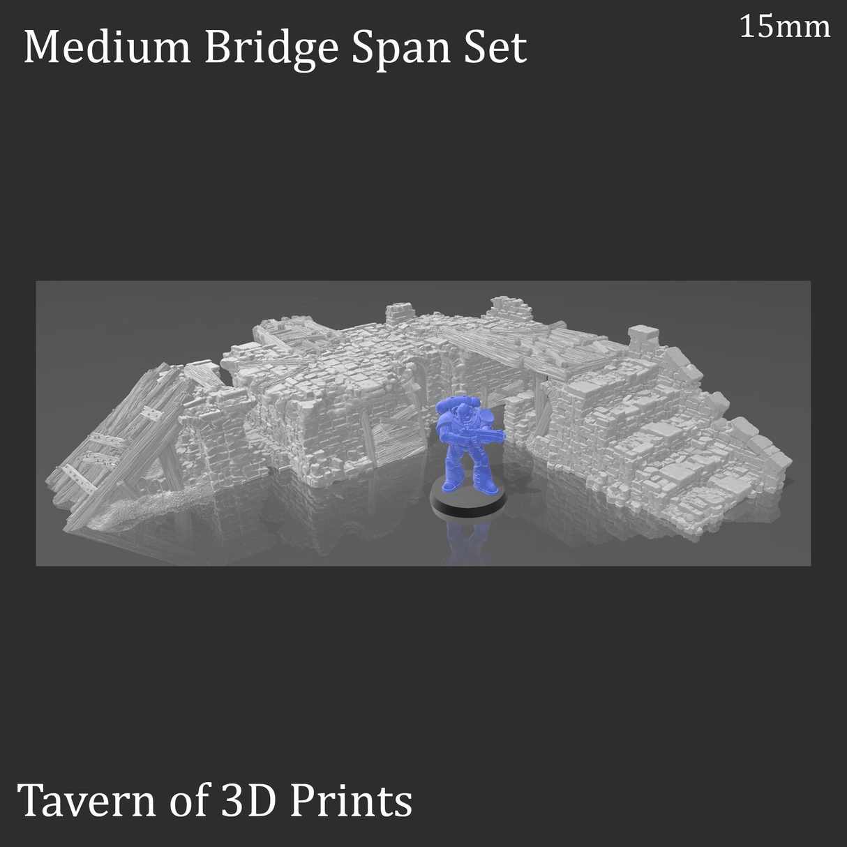 Tabletop Terrain Ruins Ruined Bridge Spans - Fantasy Ruins