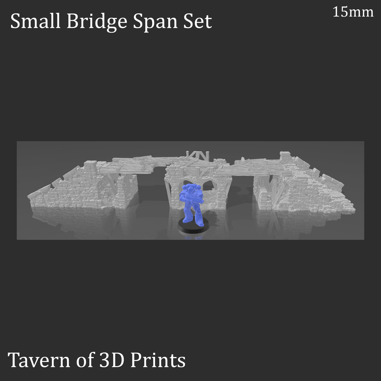 Tabletop Terrain Ruins Ruined Bridge Spans - Fantasy Ruins