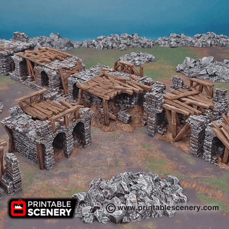 Tabletop Terrain Ruins Ruined Bridge Spans - Fantasy Ruins