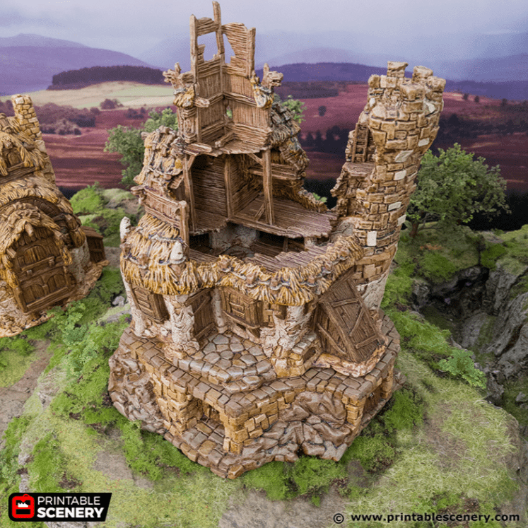 Tabletop Terrain Ruins Ruined Chieftains Hall - Hagglethorn Hollow - Fantasy Ruins