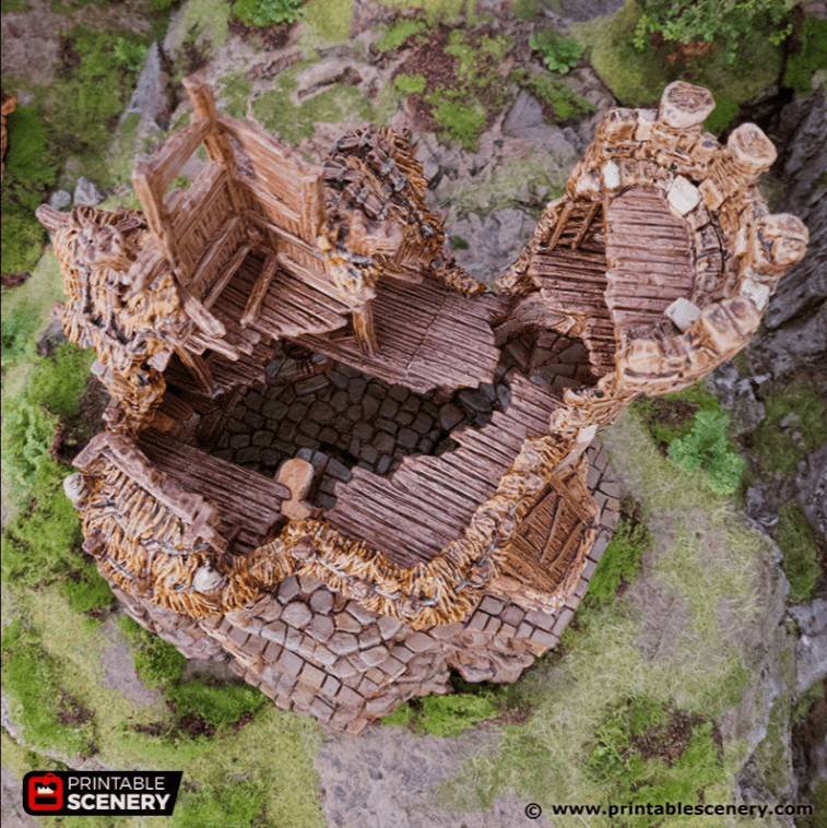 Tabletop Terrain Ruins Ruined Chieftains Hall - Hagglethorn Hollow - Fantasy Ruins