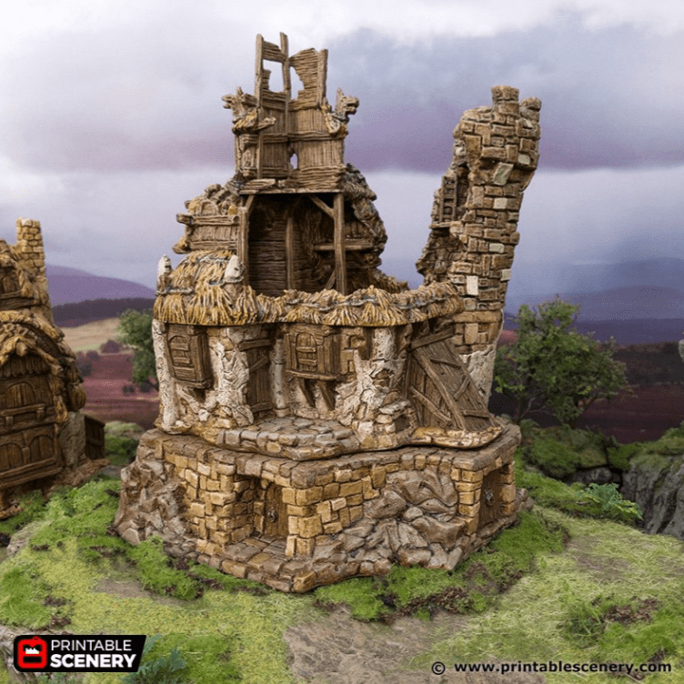 Tabletop Terrain Ruins Ruined Chieftains Hall - Hagglethorn Hollow - Fantasy Ruins