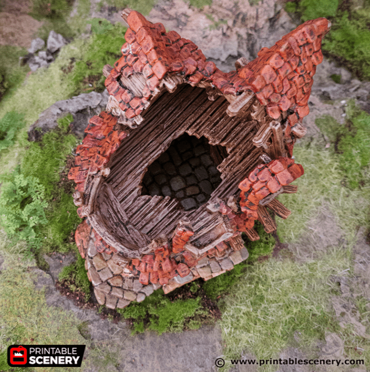 Tabletop Terrain Ruins Ruined Cottage - Hagglethorn Hollow - Fantasy Ruins