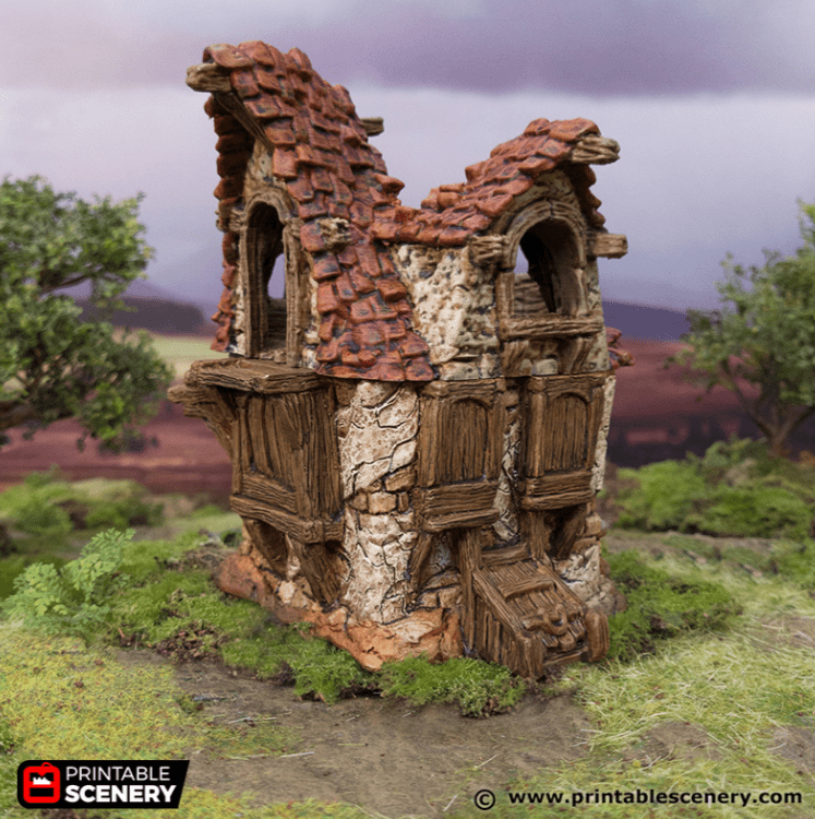 Tabletop Terrain Ruins Ruined Cottage - Hagglethorn Hollow - Fantasy Ruins
