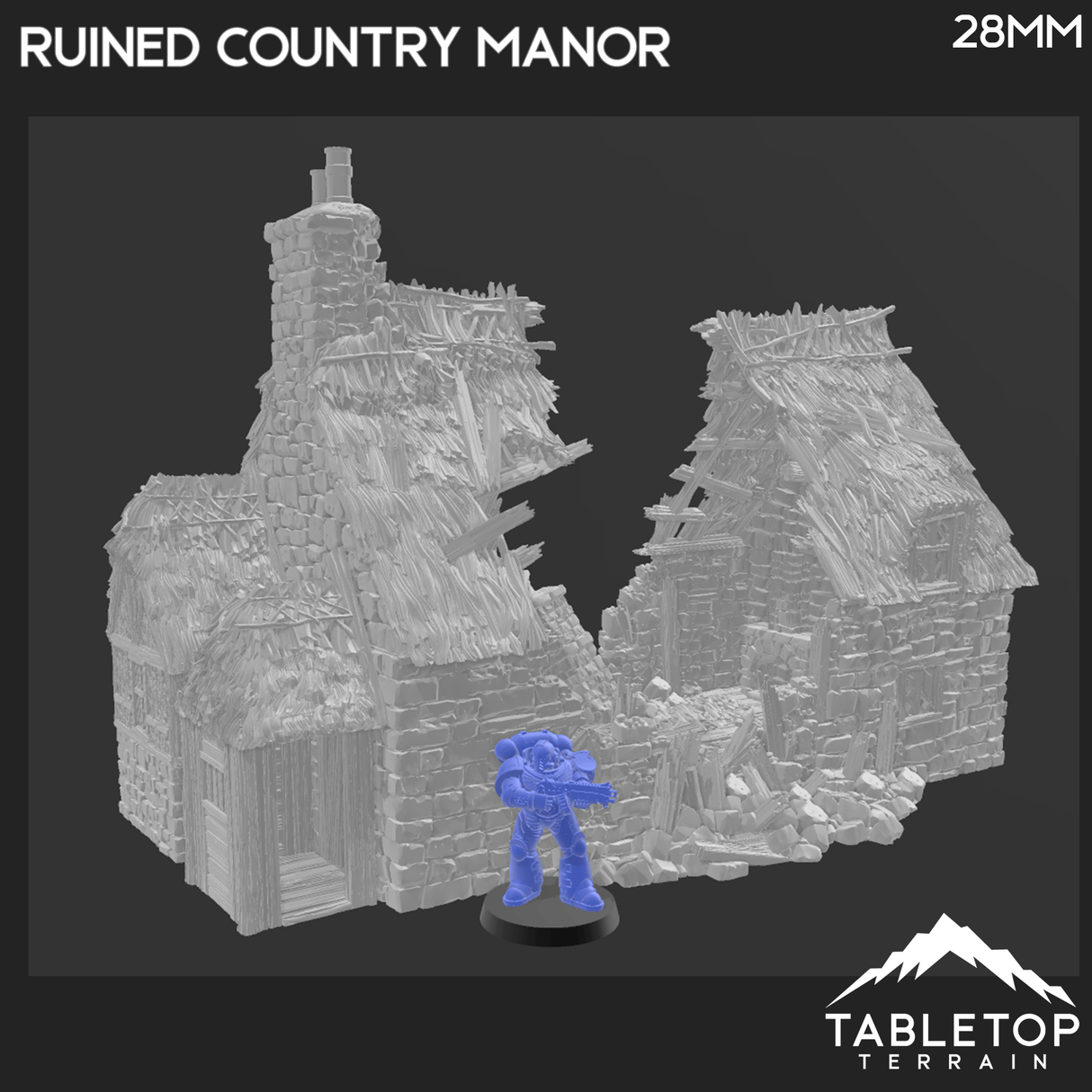 Tabletop Terrain Ruins Ruined Country Manor - Country & King - Fantasy Historical Ruins
