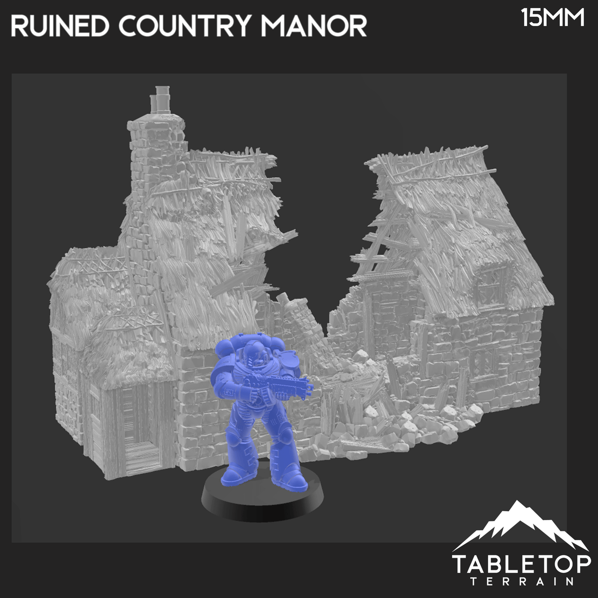 Tabletop Terrain Ruins Ruined Country Manor - Country & King - Fantasy Historical Ruins