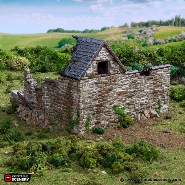 Tabletop Terrain Ruins Ruined Farm Pig Pen - Country & King - Fantasy Historical Building