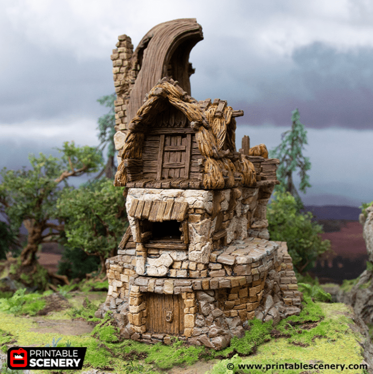 Tabletop Terrain Ruins Ruined Fisherman's Hut - Hagglethorn Hollow - Fantasy Ruins