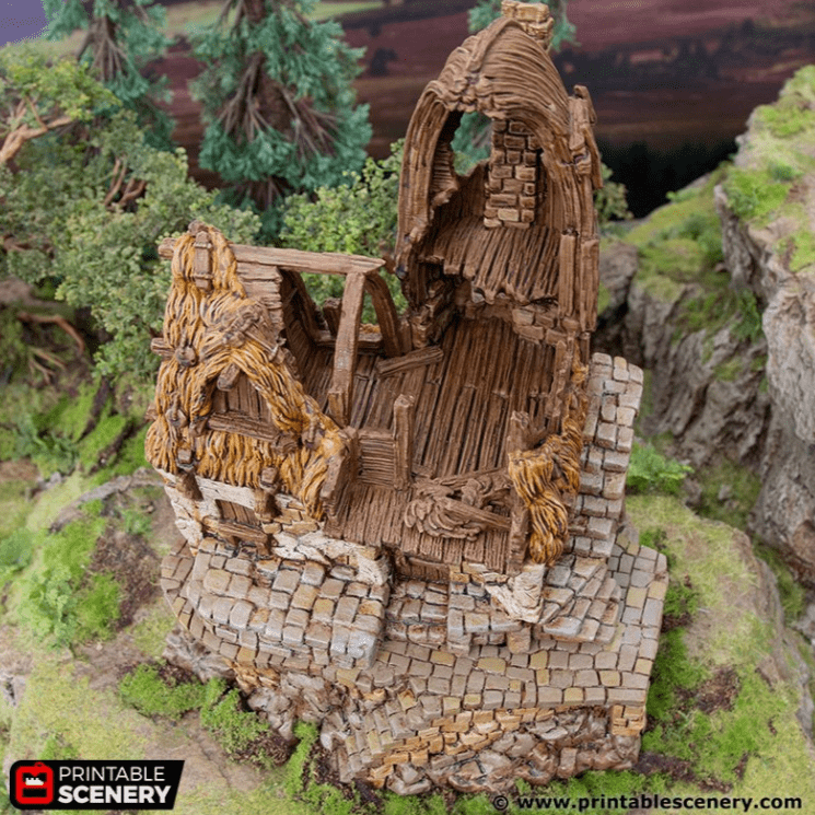 Tabletop Terrain Ruins Ruined Fisherman's Hut - Hagglethorn Hollow - Fantasy Ruins