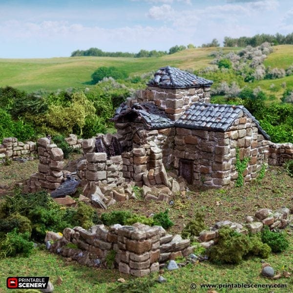 Tabletop Terrain Ruins Ruined French Mausoleum - Country & King - Fantasy Historical Ruins