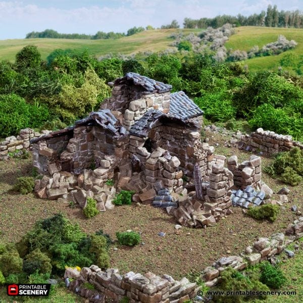 Tabletop Terrain Ruins Ruined French Mausoleum - Country & King - Fantasy Historical Ruins