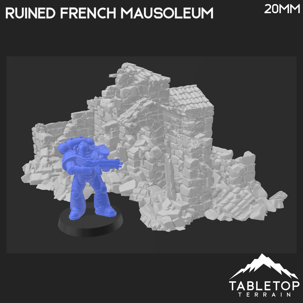 Tabletop Terrain Ruins Ruined French Mausoleum - Country & King - Fantasy Historical Ruins