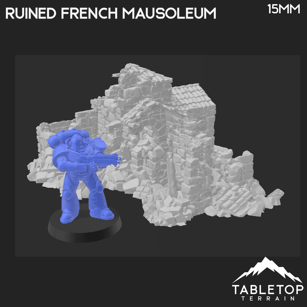 Tabletop Terrain Ruins Ruined French Mausoleum - Country & King - Fantasy Historical Ruins