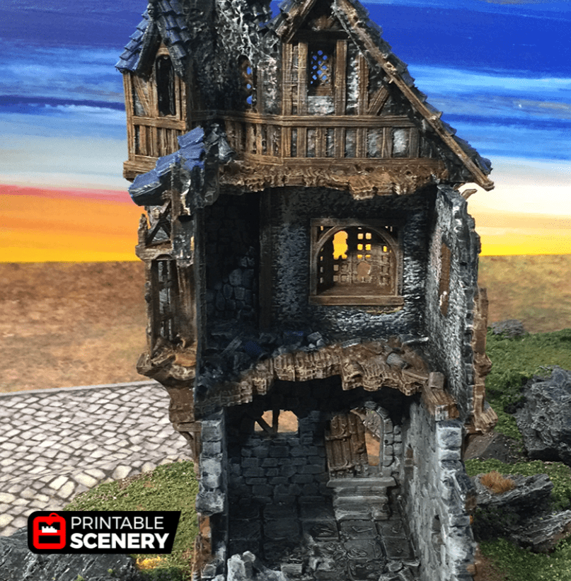 Tabletop Terrain Ruins Ruined Governor's Mansion - Fantasy Building