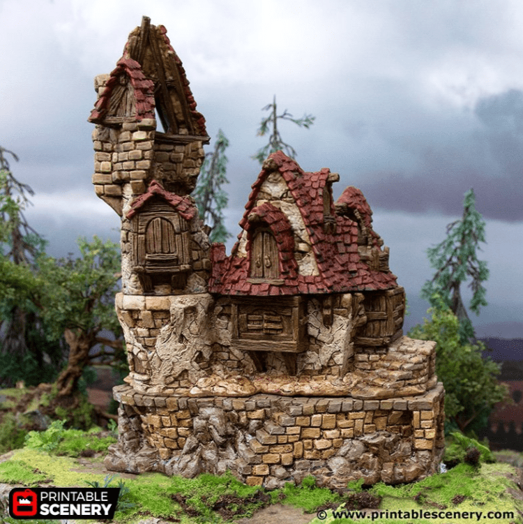 Tabletop Terrain Ruins Ruined Guildhall - Hagglethorn Hollow - Fantasy Ruins