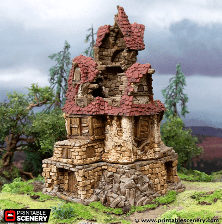 Tabletop Terrain Ruins Ruined Guildhall - Hagglethorn Hollow - Fantasy Ruins