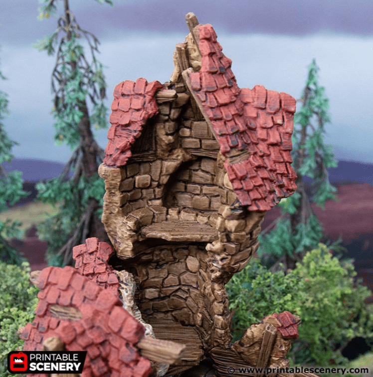 Tabletop Terrain Ruins Ruined Guildhall - Hagglethorn Hollow - Fantasy Ruins