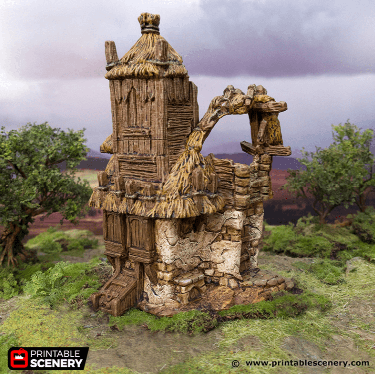 Tabletop Terrain Ruins Ruined Homestead - Hagglethorn Hollow - Fantasy Ruins