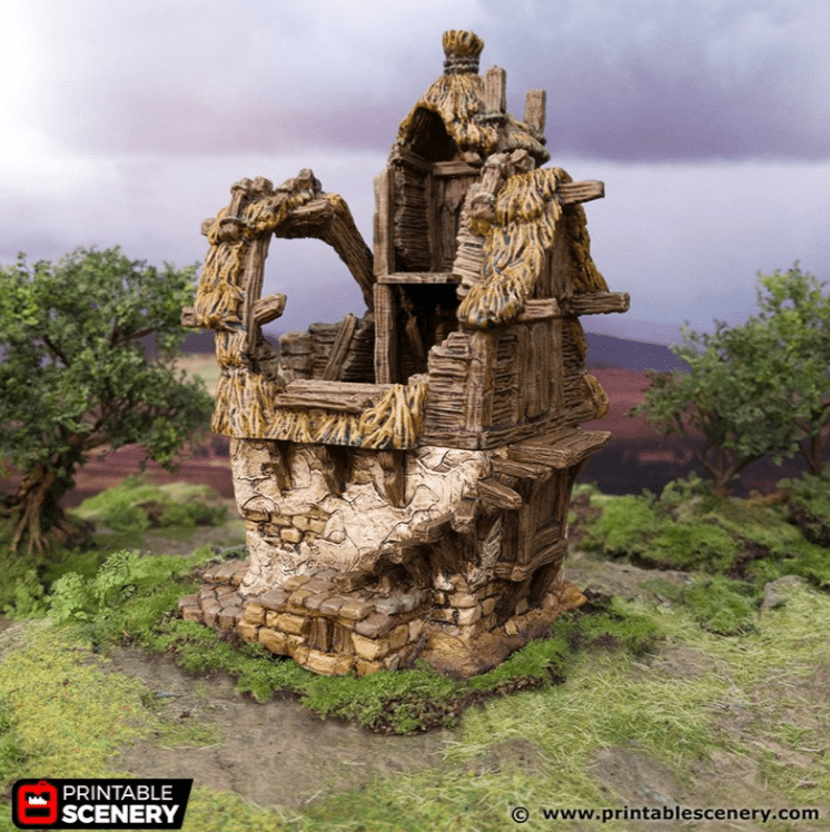 Tabletop Terrain Ruins Ruined Homestead - Hagglethorn Hollow - Fantasy Ruins