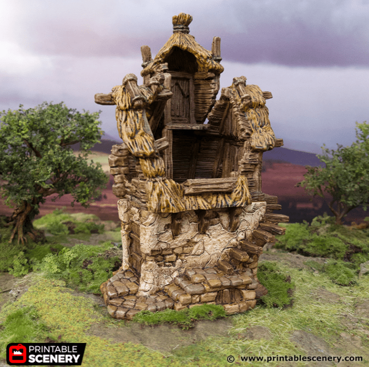 Tabletop Terrain Ruins Ruined Homestead - Hagglethorn Hollow - Fantasy Ruins