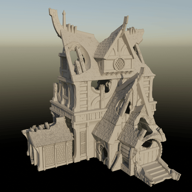 Tabletop Terrain Ruins Ruined House 2 - City of Spiritdale - Fantasy Ruins