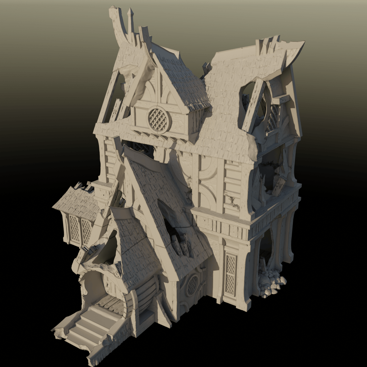 Tabletop Terrain Ruins Ruined House 2 - City of Spiritdale - Fantasy Ruins