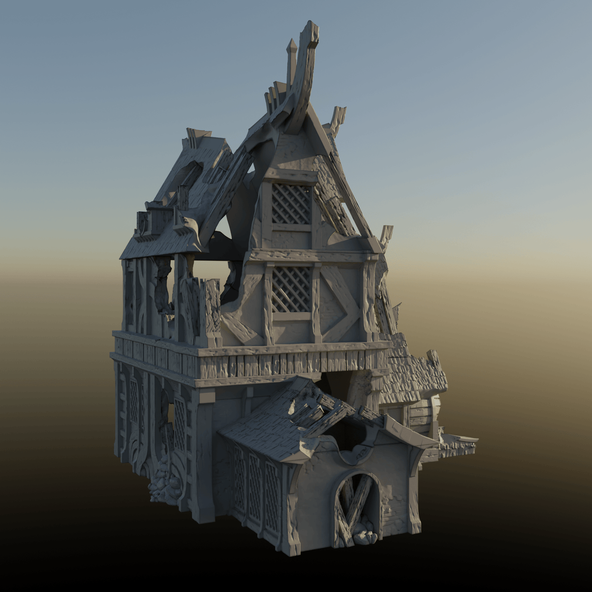 Tabletop Terrain Ruins Ruined House 2 - City of Spiritdale - Fantasy Ruins