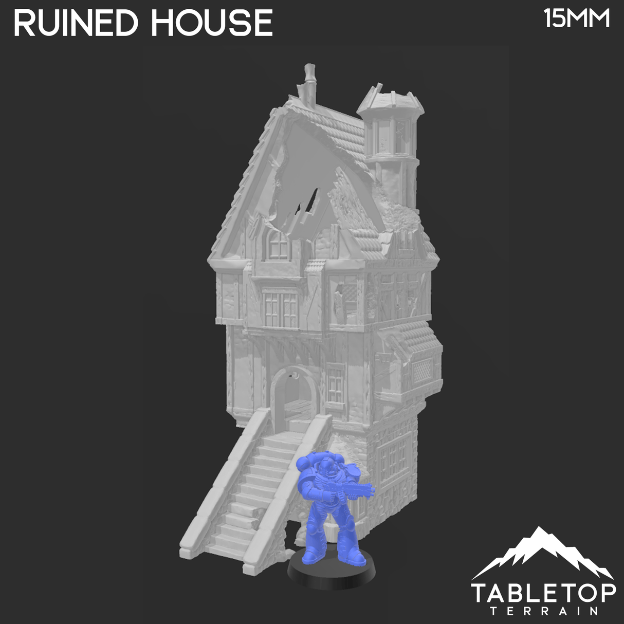 Tabletop Terrain Ruins Ruined House - City of Spiritdale - Fantasy Ruins