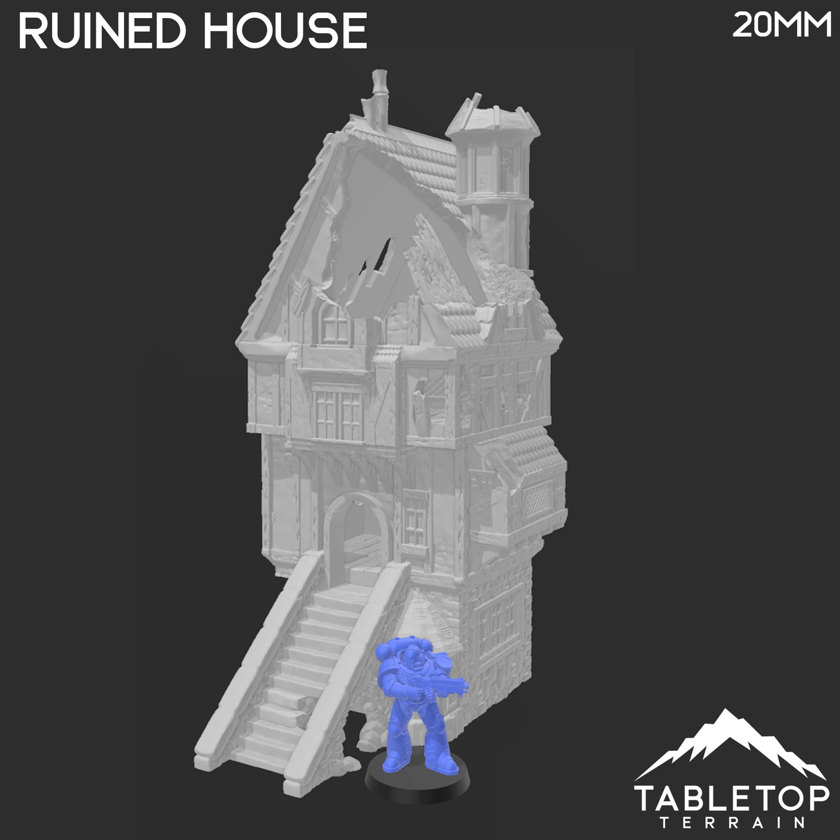 Tabletop Terrain Ruins Ruined House - City of Spiritdale - Fantasy Ruins