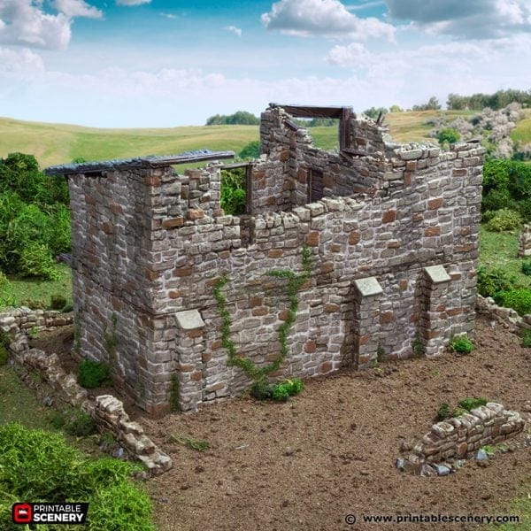 Tabletop Terrain Ruins Ruined King Stables - Country & King - Fantasy Historical Building