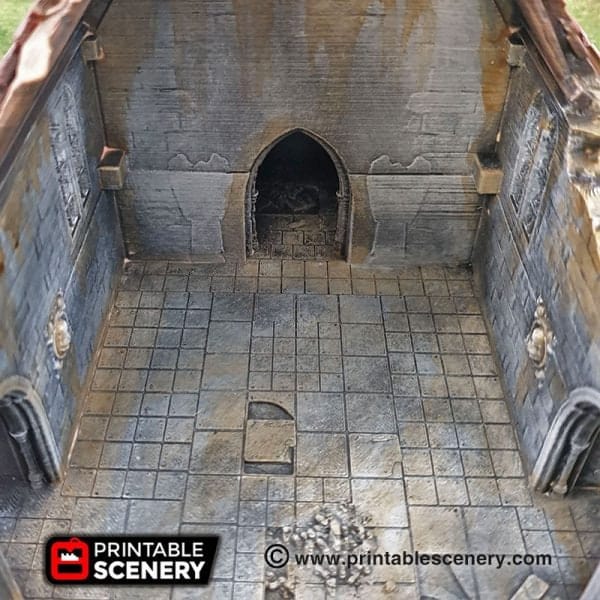 Tabletop Terrain Ruins Ruined Medieval Church - WWII Building