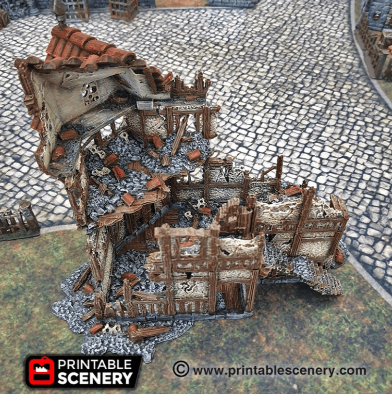 Tabletop Terrain Ruins Ruined Merchants & Markets - Fantasy Ruins