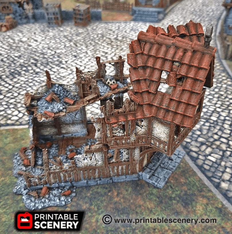 Tabletop Terrain Ruins Ruined Merchants & Markets - Fantasy Ruins