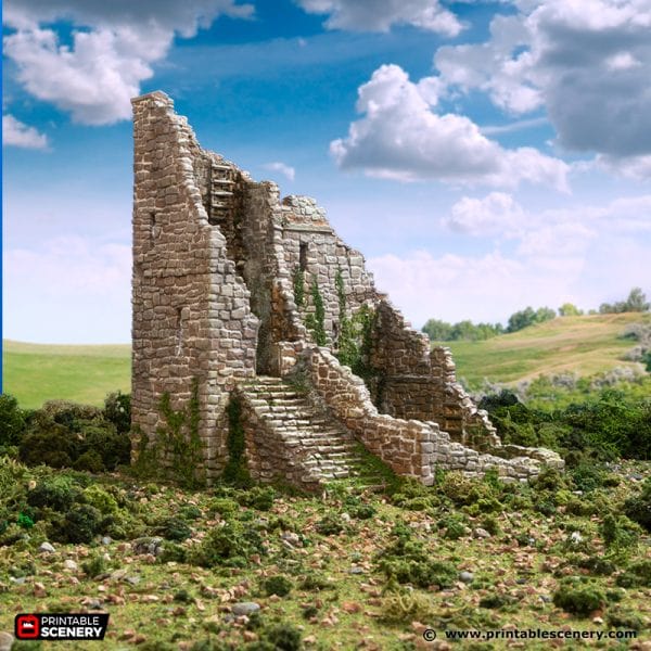 Tabletop Terrain Ruins Ruined Norman Stone Fort - Country & King - Fantasy Historical Ruins