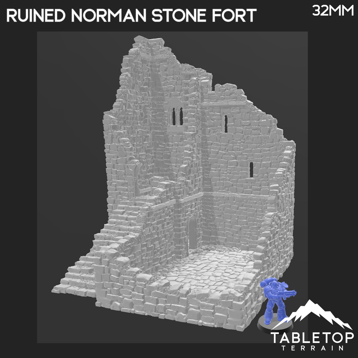 Tabletop Terrain Ruins Ruined Norman Stone Fort - Country & King - Fantasy Historical Ruins