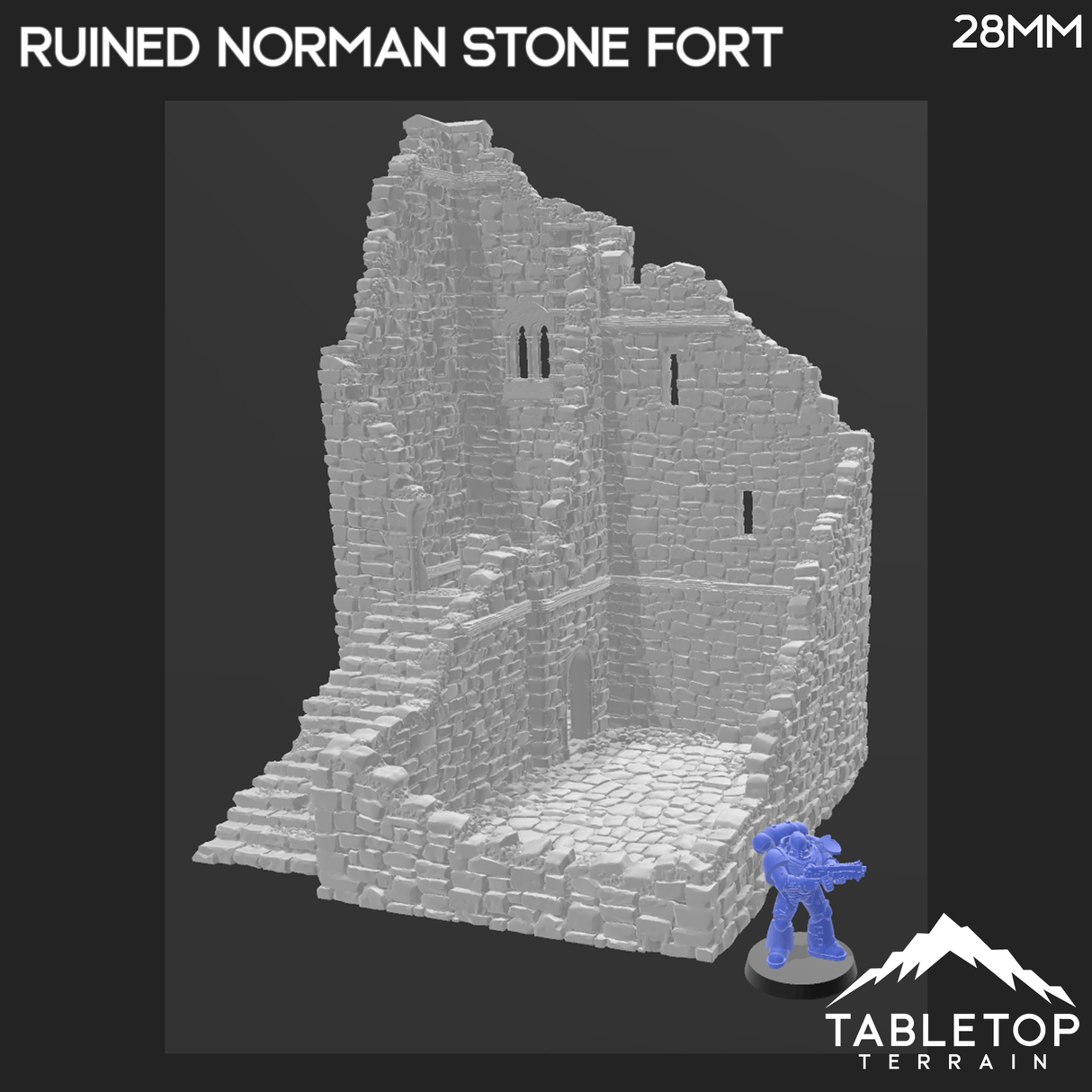 Tabletop Terrain Ruins Ruined Norman Stone Fort - Country & King - Fantasy Historical Ruins