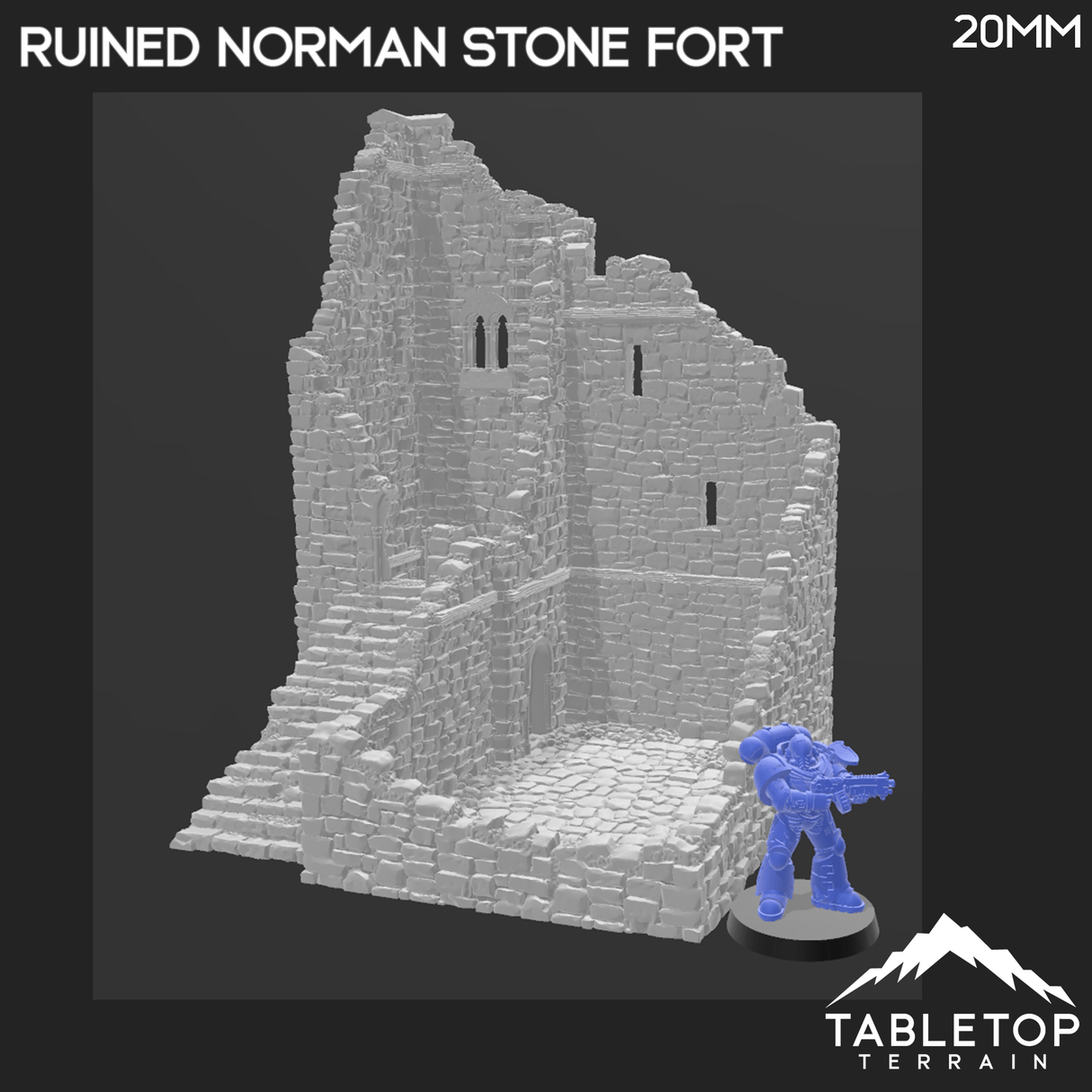 Tabletop Terrain Ruins Ruined Norman Stone Fort - Country & King - Fantasy Historical Ruins