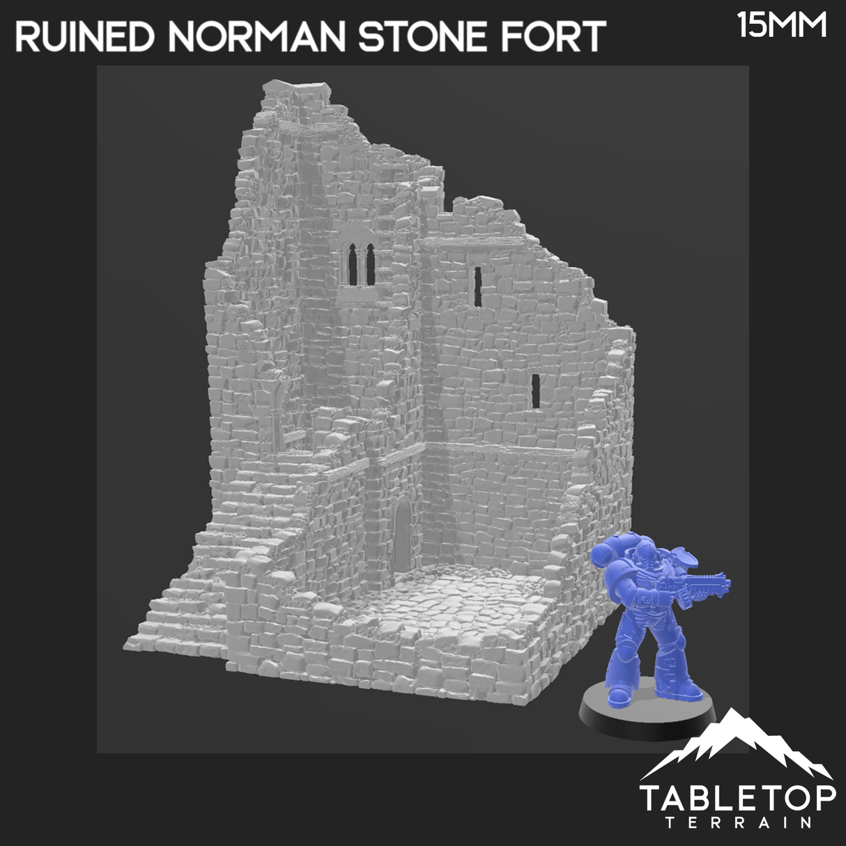 Tabletop Terrain Ruins Ruined Norman Stone Fort - Country & King - Fantasy Historical Ruins