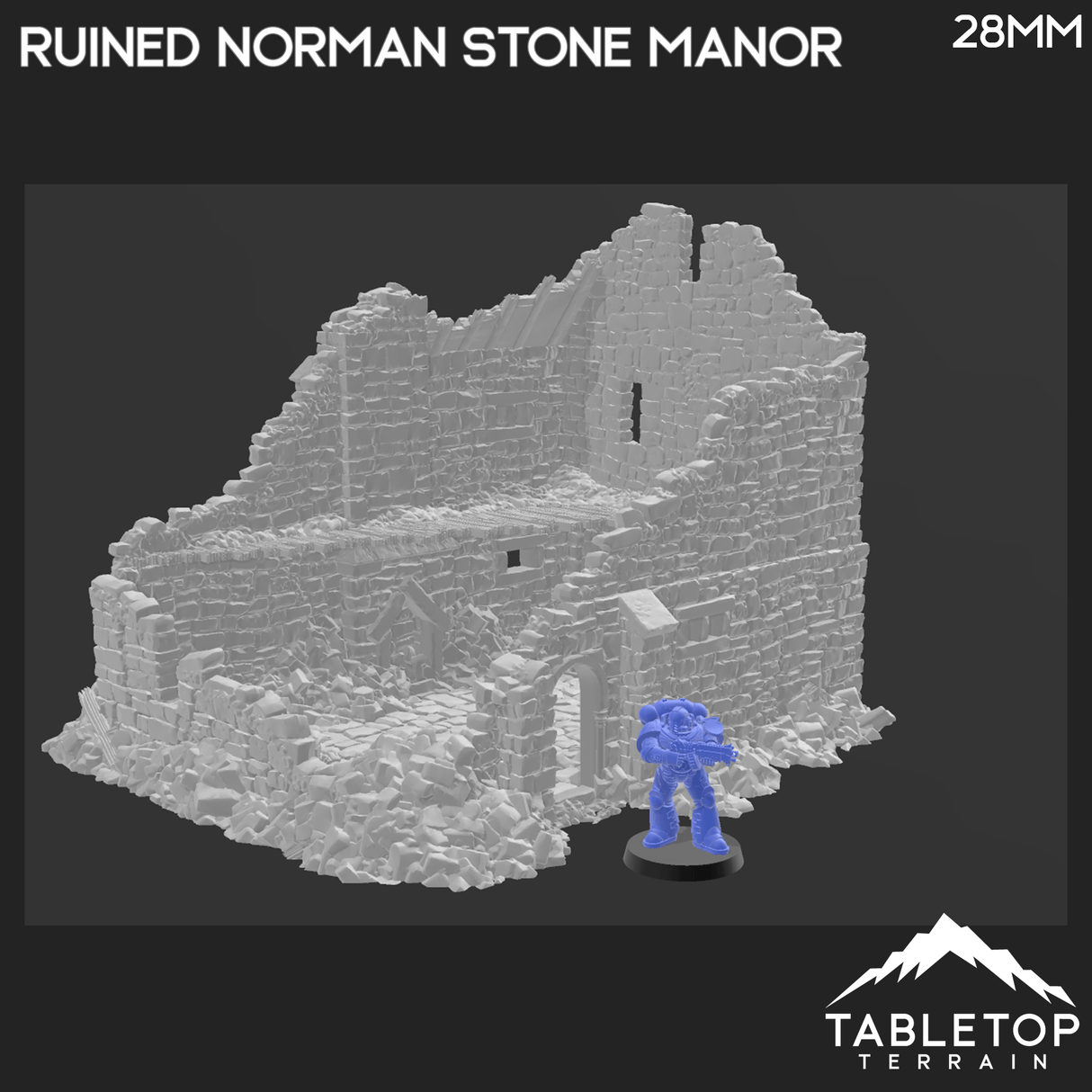 Tabletop Terrain Ruins Ruined Norman Stone Manor - Country & King - Fantasy Historical Ruins
